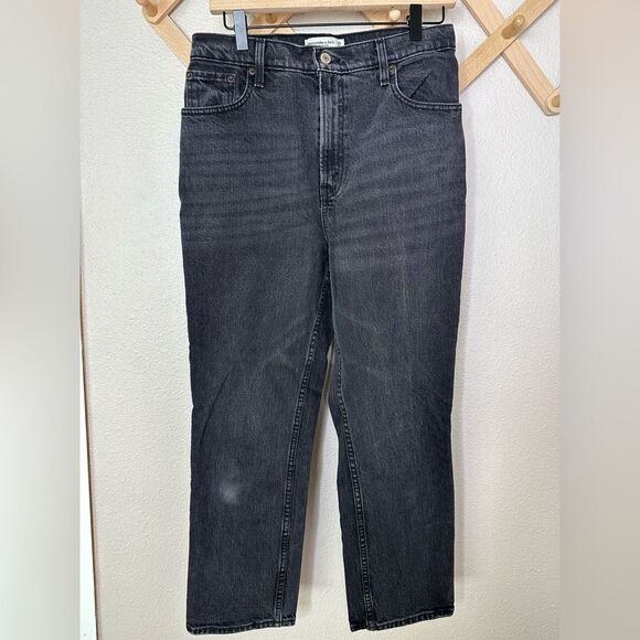 Abercrombie & Fitch ultra high rise Black Straight Jeans Sz 28 xs - Picture 1 of 5